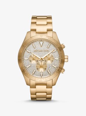 Oversized Layton Pavé Gold-Tone Watch | Michael Kors