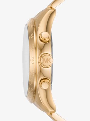 Montre Layton surdimensionnée dorée à pierres pavées image number 1