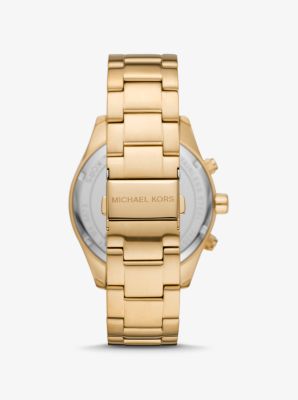 Montre Layton surdimensionnée dorée à pierres pavées image number 2