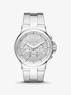 Oversized Dylan Pavé Silver-Tone Watch | Michael Kors