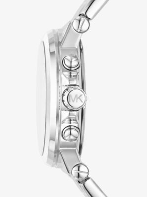 Übergroße Armbanduhr Dylan im Silberton mit Pavé image number 1