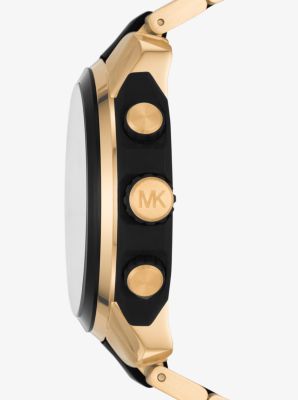 Oversized Kyle Gold-Tone and Silicone Watch
