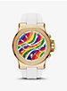Oversized Dylan Gold-Tone and Silicone Pride Watch image number 0