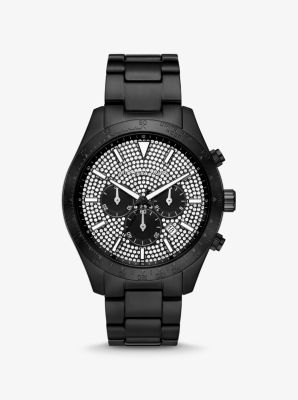 Oversized Layton Pavé Black-Tone Watch image number 0