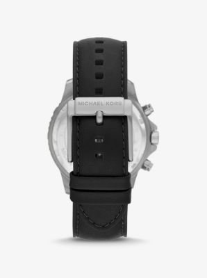 Übergroße zweifarbige Armbanduhr Cortlandt mit Lederarmband image number 2