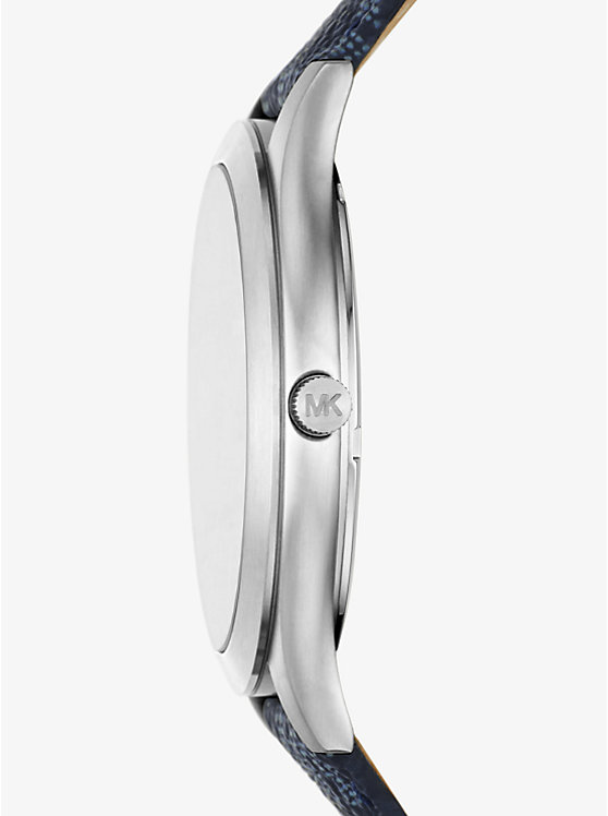 Oversized Slim Runway Logo and Silver-Tone Watch image number 1