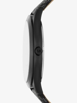Übergroße Armbanduhr Slim Runway in Schwarz mit Logo image number 1