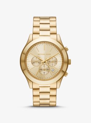 Oversized Slim Runway Gold-tone Watch | Michael Kors