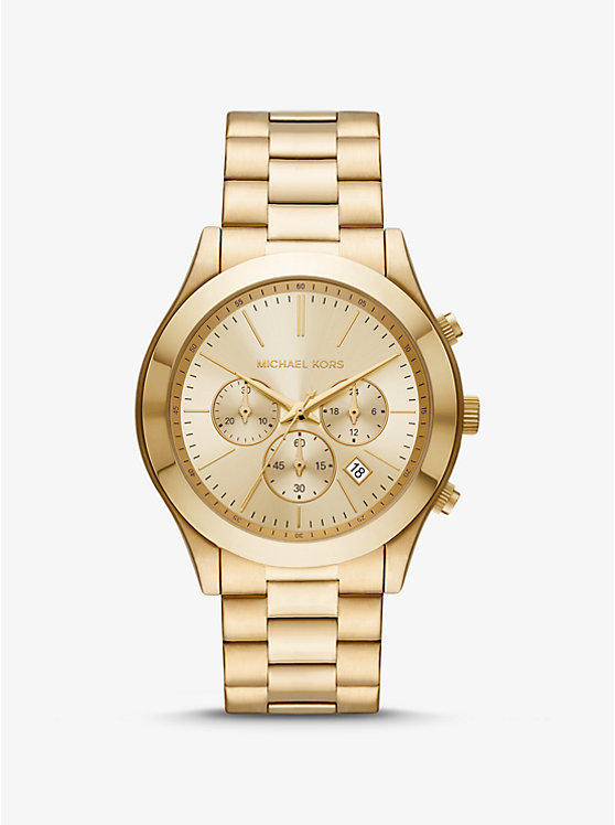 Oversized Slim Runway Gold-Tone Watch image number 0