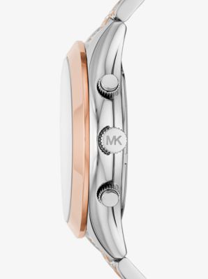 Oversized Slim Runway Pavé Two-Tone Watch image number 1