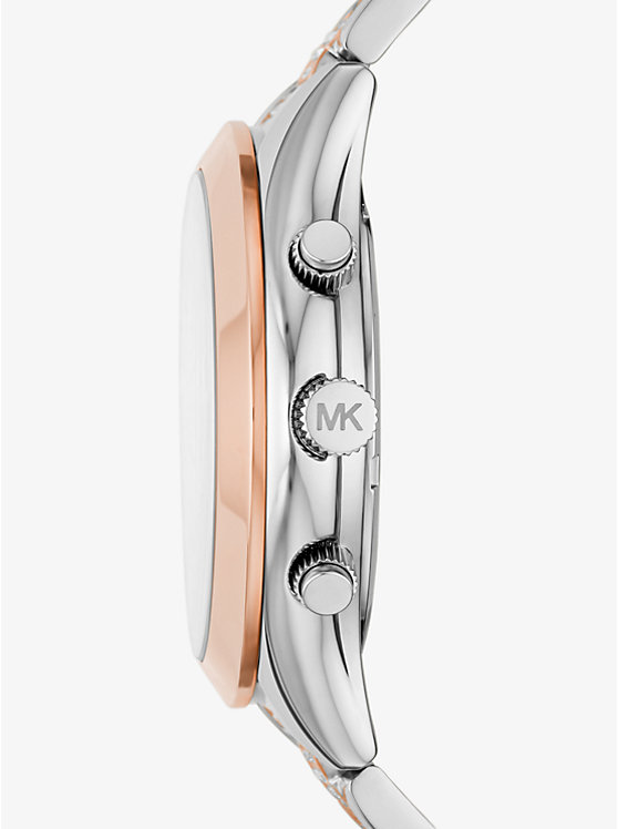Oversized Slim Runway Pavé Two-Tone Watch image number 1