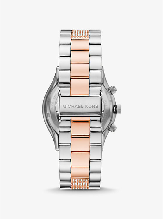 Oversized Slim Runway Pavé Two-Tone Watch image number 2
