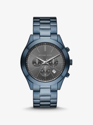 Oversized Slim Runway Blue-Tone Watch | Michael Kors Canada