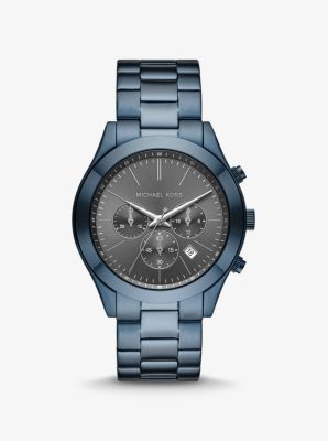 Oversized Slim Runway Blue-tone Watch | Michael Kors