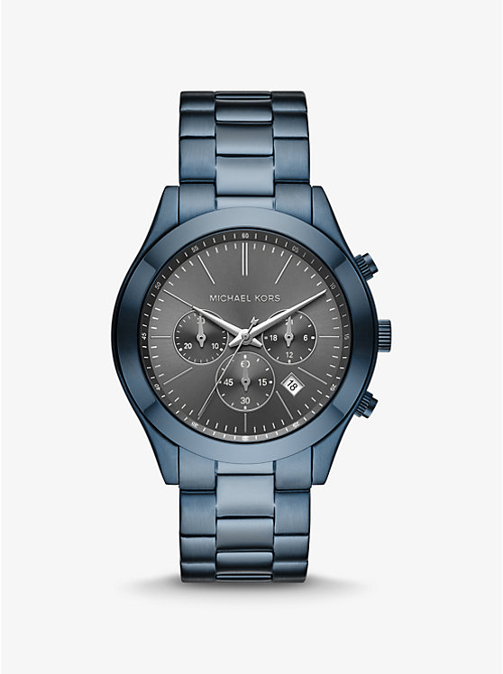 Oversized Slim Runway Blue-Tone Watch image number 0
