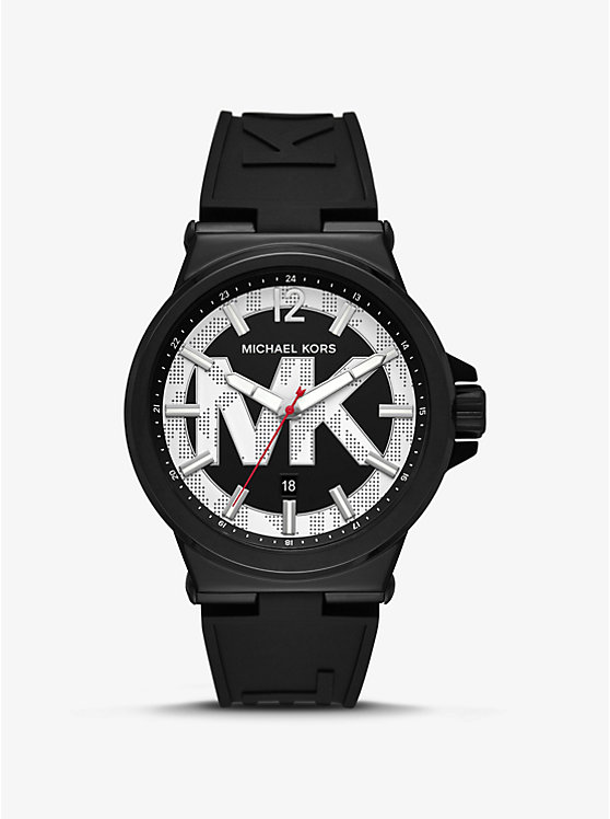Oversized Dylan Black-Tone and Silicone Watch image number 0