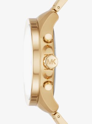 Übergroße Armbanduhr Wren im Goldton mit Pavé image number 1