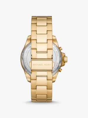Übergroße Armbanduhr Wren im Goldton mit Pavé image number 2