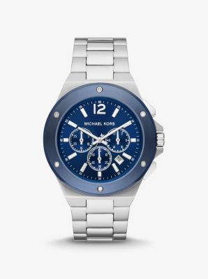 Silver and blue michael kors clearance watch