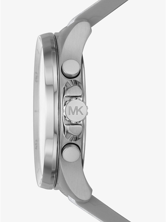 Oversized Brecken Silver-Tone and Logo Watch image number 1