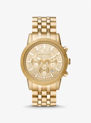 Oversized Hutton Gold Tone Watch Michael Kors