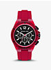 Oversized Lennox Red-Tone Silicone Watch image number 0