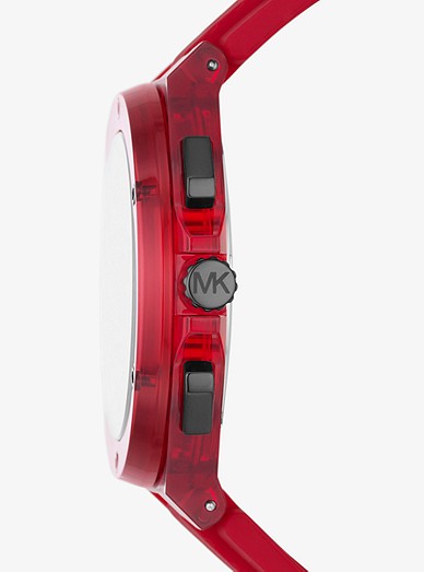 Oversized Lennox Red-tone Silicone Watch | Michael Kors