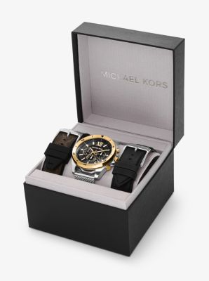 Oversized Brecken Two-Tone Mesh Watch Gift Set | Michael Kors Canada