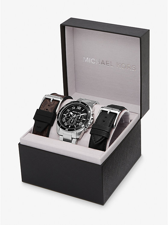 Oversized Alek Silver-Tone Watch Gift Set image number 3