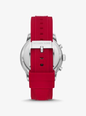 Oversized Cunningham Silver-Tone and Silicone Watch | Michael Kors