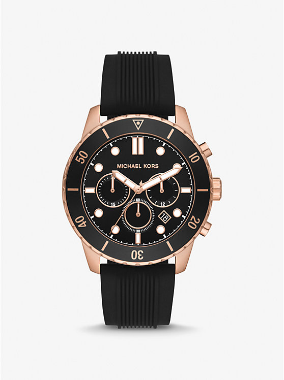 Oversized Cunningham Rose Gold-Tone and Silicone Watch image number 0