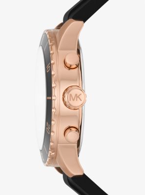 Oversized Cunningham Rose Gold-Tone and Silicone Watch | Michael Kors