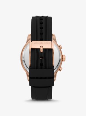 Oversized Cunningham Rose Gold-Tone and Silicone Watch | Michael Kors