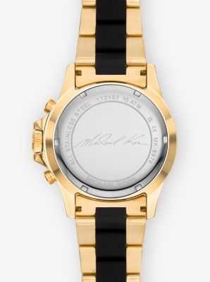 Oversized Everest Gold-Tone Michael Watch Kors Silicone and 
