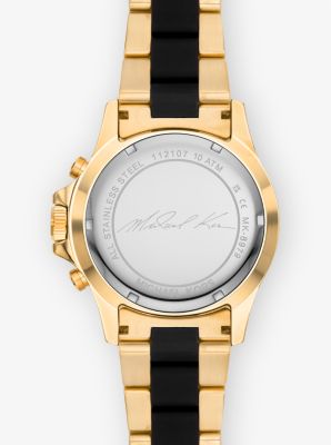 Oversized Everest Gold-Tone and Silicone Michael Kors Watch 