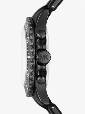 Oversized Everest Black-Tone and Silicone Watch | Michael Kors