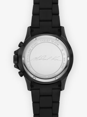 and Everest Silicone Michael Black-Tone Oversized Kors Watch |