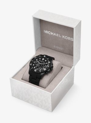 Oversized Everest Black-Tone and Silicone Watch | Michael Kors