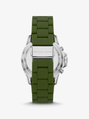 Oversized Everest Silver-Tone and Silicone Watch image number 2