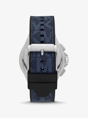 Oversized Lennox Stripe Silver-Tone Watch | Michael Kors
