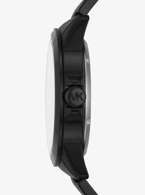 Bayville Black-Tone and Silicone Skeleton Watch image number 1