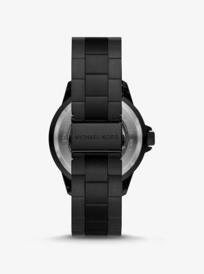 Bayville Black-Tone and Silicone Skeleton Watch image number 2