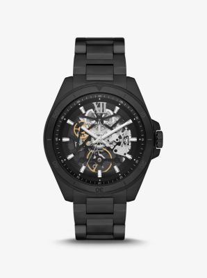 Montre Brecken noire surdimensionnee