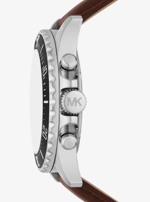 and Oversized Leather Michael Kors | Watch Everest Silver-Tone