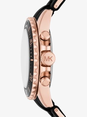 Übergroße Armbanduhr Everest im Rosé-Goldton mit Silikonarmband image number 1