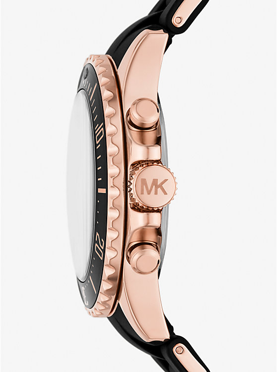 Montre Everest surdimensionnée de ton or rose à bracelet en silicone image number 1