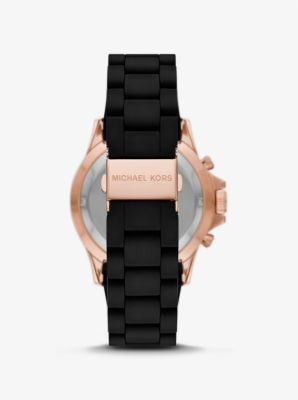 Oversized Everest Rose Gold-Tone and Silicone Watch | Michael Kors