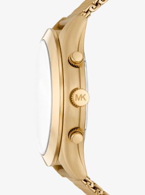 Oversized Slim Runway Gold-Tone Mesh Watch image number 1