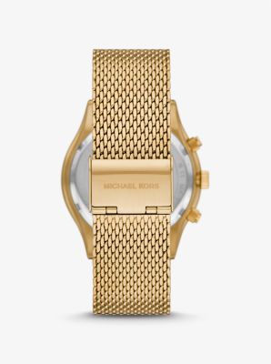 Oversized Slim Runway Gold-Tone Mesh Watch image number 2