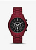 Oversized Slim Runway Red-Tone Watch image number 0